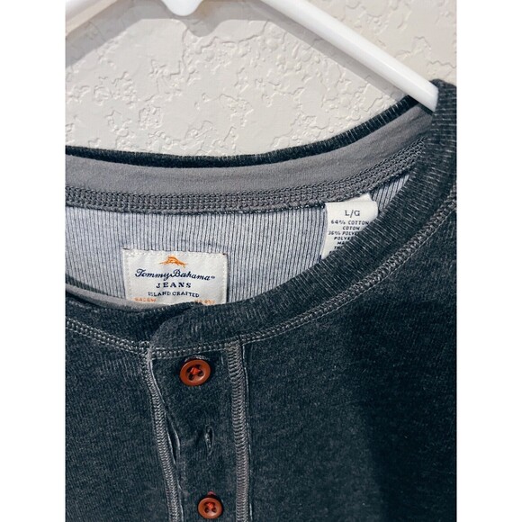 Tommy Bahama Long Sleeve Henley 3-Button Men's L Island Modern Fit - Picture 3 of 5